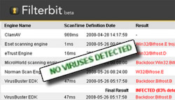 Filterbit, otro analizador antivirus online